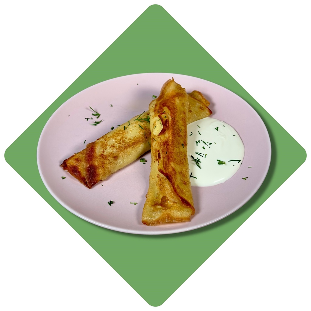 Lietiniai blyneliai su dešrele 