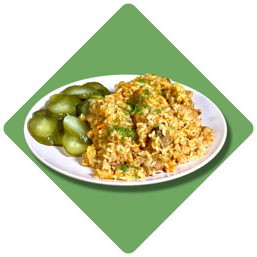 "Tradicinis" ryžių plovas su kiaulienos gabaliukais