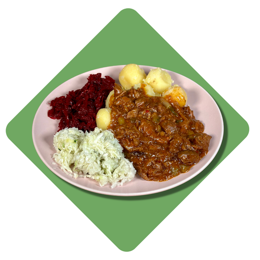 Jautienos troškinys su kornišonais, jalapenais