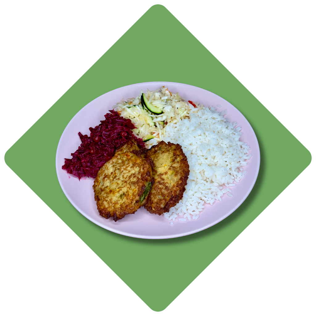 Žuvies kapotukai su daržovėmis ir tradiciniu padažu